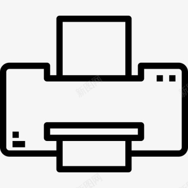 请帖打印打印机设备和技术6线性图标图标