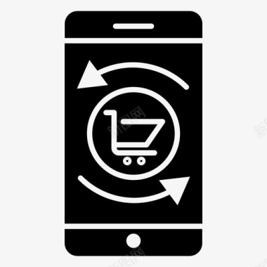 购物车应用程序商业手机图标图标
