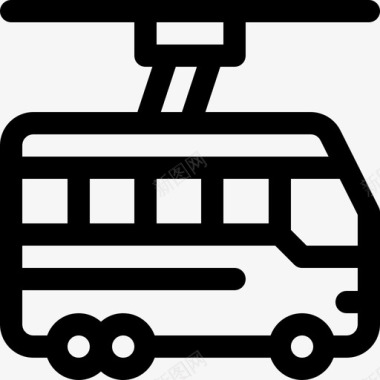 公共交通标识无轨电车公共交通12直线图标图标