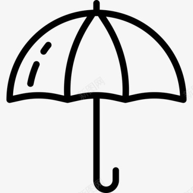 雨伞九月物流直线型图标图标