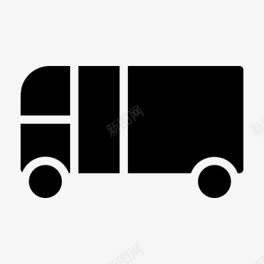 公共标识红公共汽车汽车交通工具图标图标