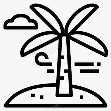 棕榈树风景夏季图标图标