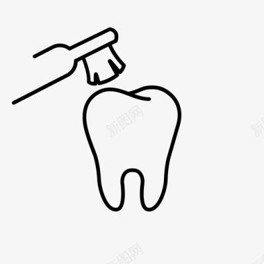 刷牙洗脸牙齿清洁刷子刷牙图标图标