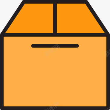 心形盒子盒子电子商务75线颜色图标图标