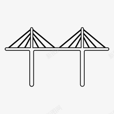 世界旅游日米劳高架桥建筑著名地标图标图标