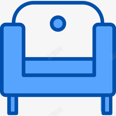 沙发家具34蓝色图标图标