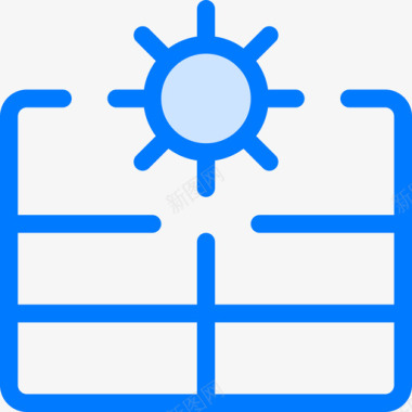 太阳能电池板生态113蓝色图标图标