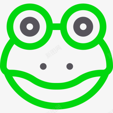 青蛙自然48线形颜色图标图标