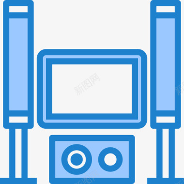家庭影院设备17蓝色图标图标