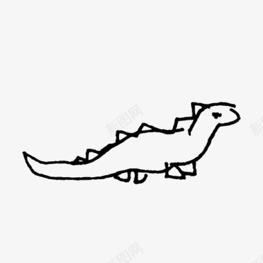 绘画女性恐龙动物儿童图标图标