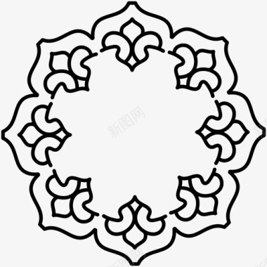 阿拉伯装饰阿拉伯花纹书法图标图标