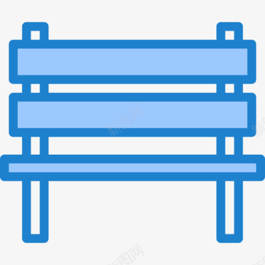 长椅家具和家用27蓝色图标图标