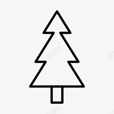 松树圣诞树装饰图标图标
