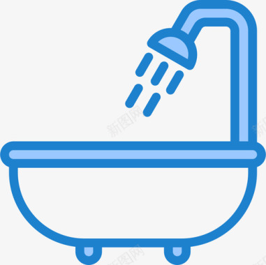 浴缸家用18蓝色图标图标