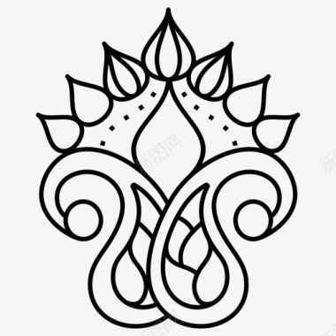 卡拉姆卡里装饰元素民族图标图标