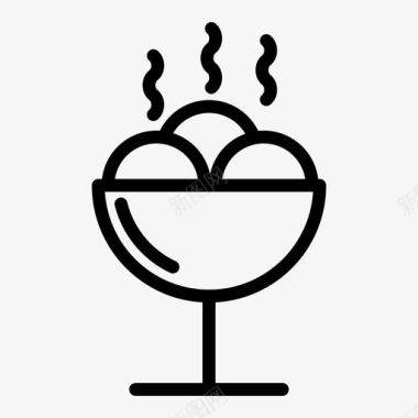 冰淇淋圣代碗饮料图标图标