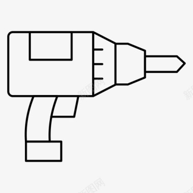 钻孔刀钻孔建筑施工图标图标