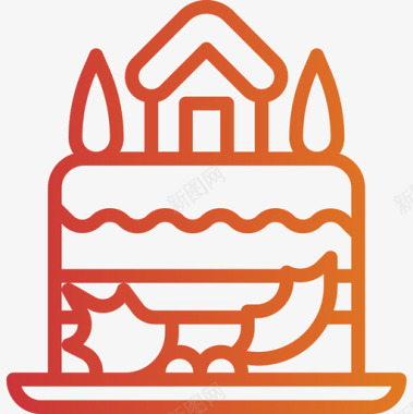 蛋糕圣诞蛋糕151渐变色图标图标