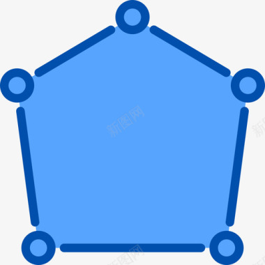 五角大楼数学5蓝色图标图标