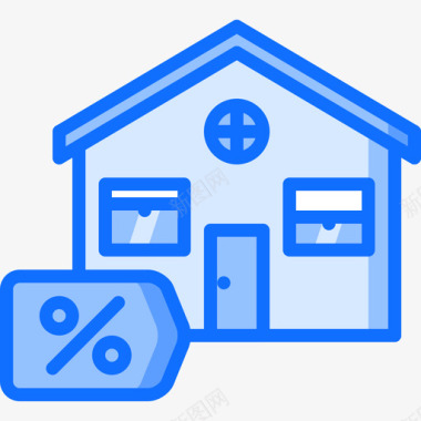 地产抵押贷款房地产7蓝色图标图标