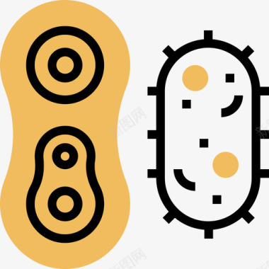 细菌生化6黄色阴影图标图标