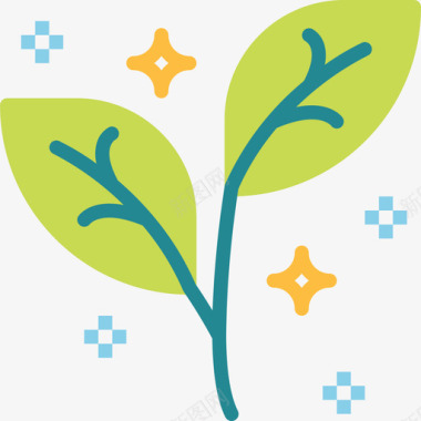 温泉植物温泉16平坦图标图标