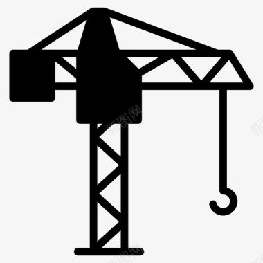 成长中起重机建筑施工图标图标