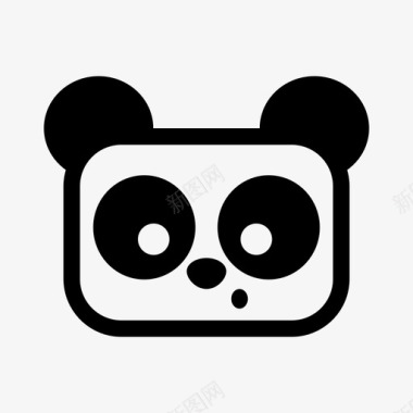 脸上的表情符号可爱的熊猫动物表情符号图标图标