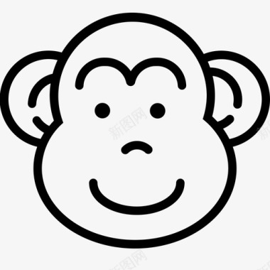 猴年动物年脸图标图标