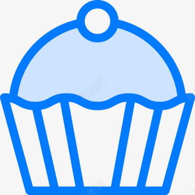 纸杯蛋糕蛋糕店41蓝色图标图标