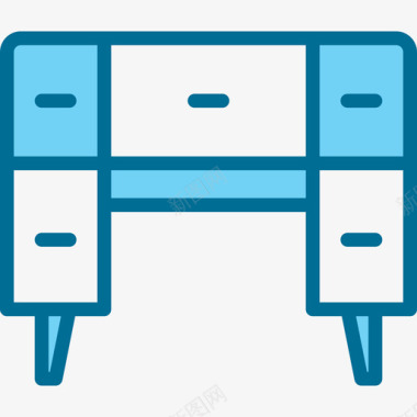 书柜书桌书桌家具和家居装饰4蓝色图标图标