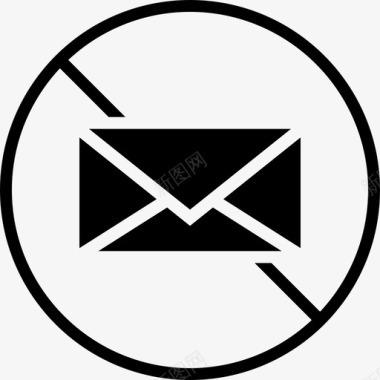 拒绝抽烟阻止电子邮件拒绝禁止图标图标
