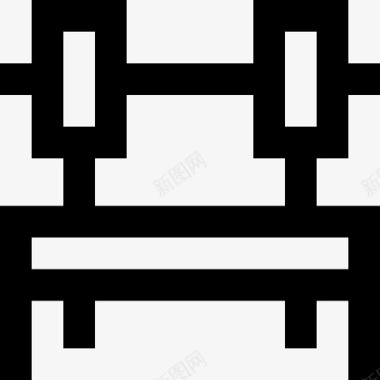 银色杠铃杠铃健身72直线型图标图标