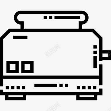 面包标志烤面包机厨房工具13线性图标图标