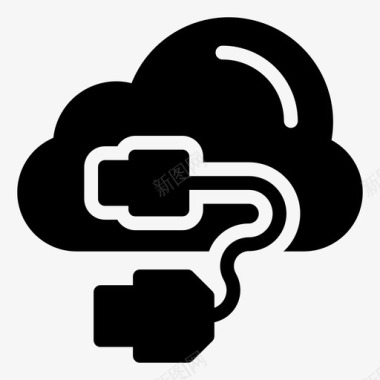 服务器usb云数据线图标图标