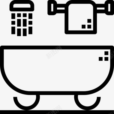 家用电器素材浴缸家用电器14线性图标图标