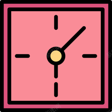 时钟商务3线颜色图标图标