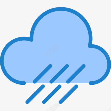 蓝色天气符号下雨天气182蓝色图标图标