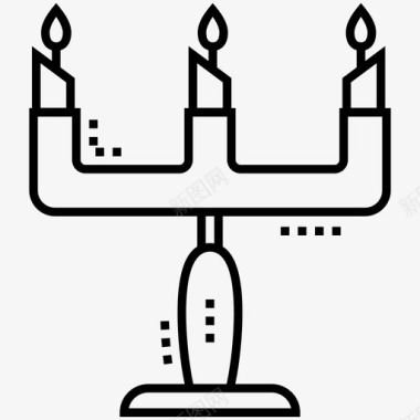 蜡烛架燃烧的蜡烛蜡烛灯图标图标