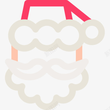 圣诞老人头像61线性颜色图标图标