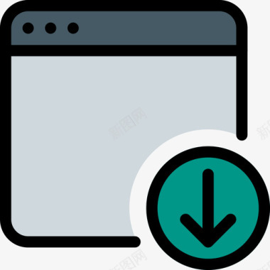 小程序浏览器窗口和应用程序5线性颜色图标图标