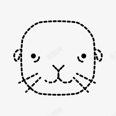 海狮动物可爱图标图标