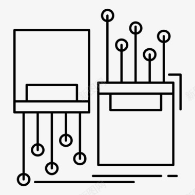 双车道数字光纤电缆电子图标图标