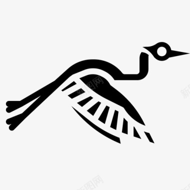 鸟梳羽毛苍鹭动物鸟图标图标