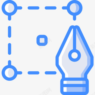 钢笔实用工具5蓝色图标图标