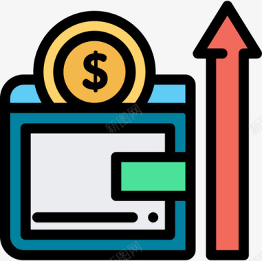 钱包付款钱包经济型26线性颜色图标图标