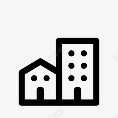 建筑与城市建筑物城市房子图标图标