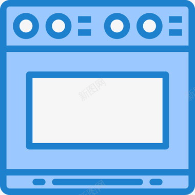 烤箱家用电器12蓝色图标图标