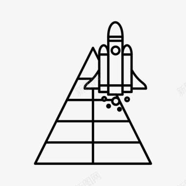 空间背景电商航天飞机发射图标图标