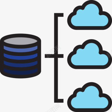 服务器服务器云计算35线颜色图标图标